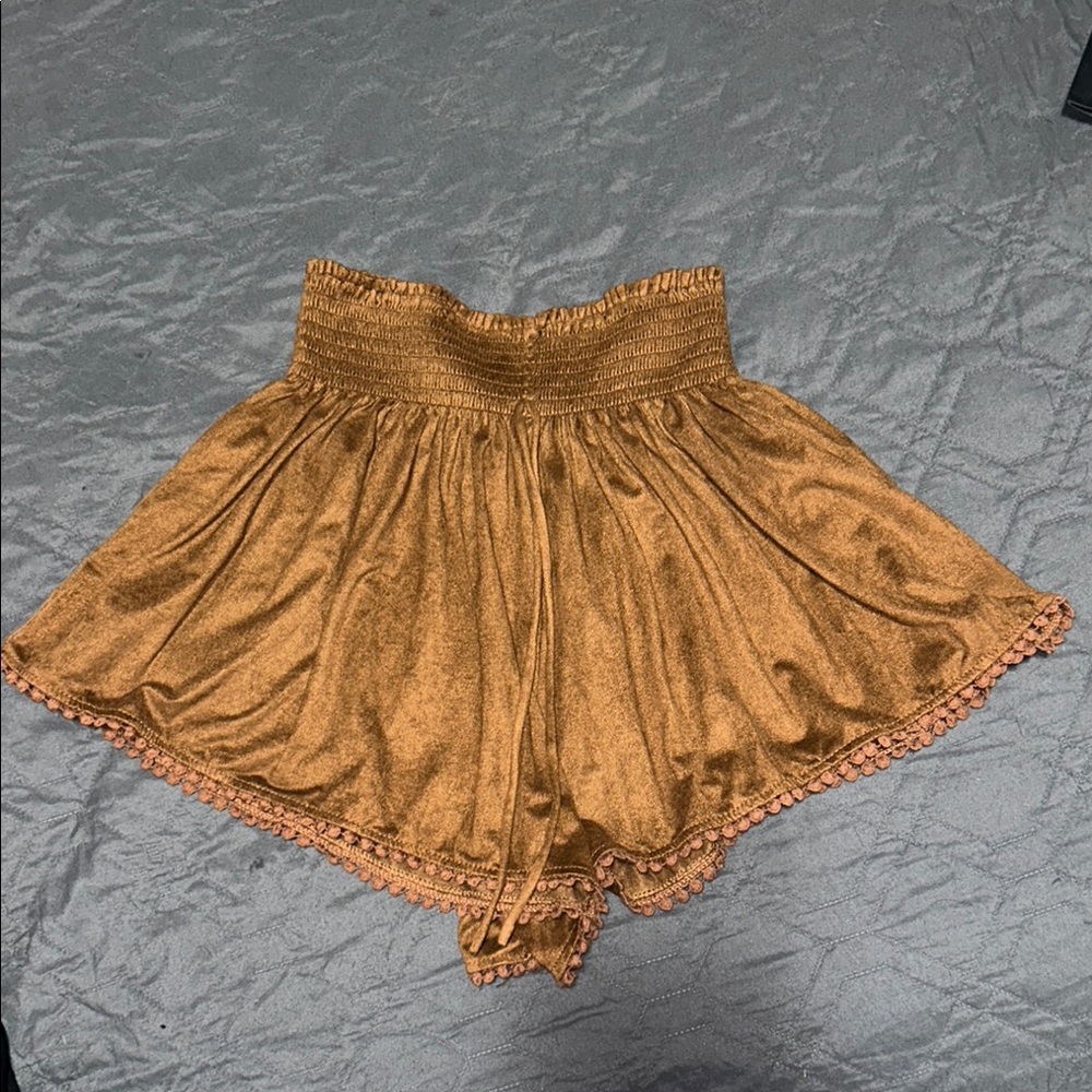 Gold Shimmering High-Waisted Shorts